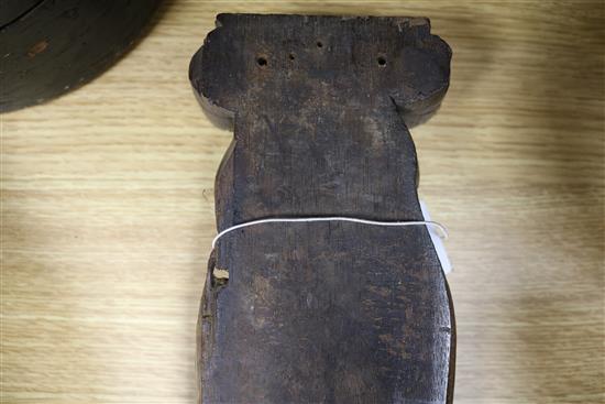 A 17th century oak mermaid pilaster